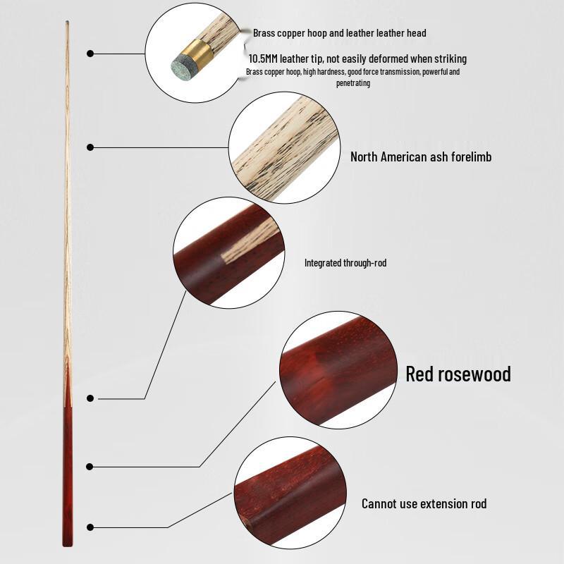 Hansheng Ash Wood Small Tip One-Piece Billiard Cue
