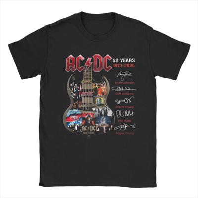 A-ACDC-s Pwr Up World Tour EUROPA 2025 Merch Camisetas Unissex Camiseta Algodão Puro Tops Estampados T-shirt