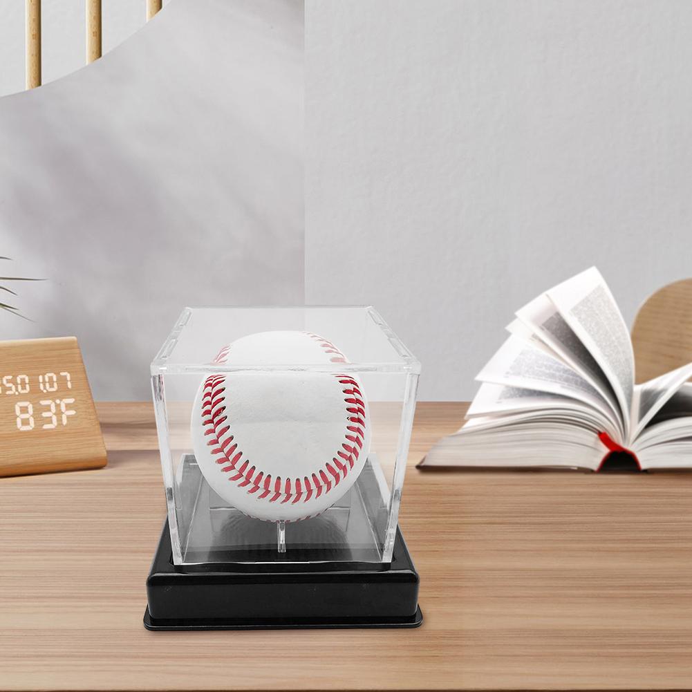 Acrylic Baseball Display Case with Bracket Storage Box Holder Baseball Memorabilia Showcase for Golf Tennis Billiard