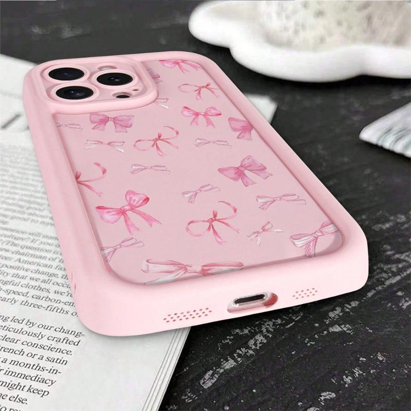 Pink Various Bow Phone Cases Suitable for iPhone 17 16 15 14 13 12 11 Pro/ Max /Plus Anti-fall and Shockproof Back Cover