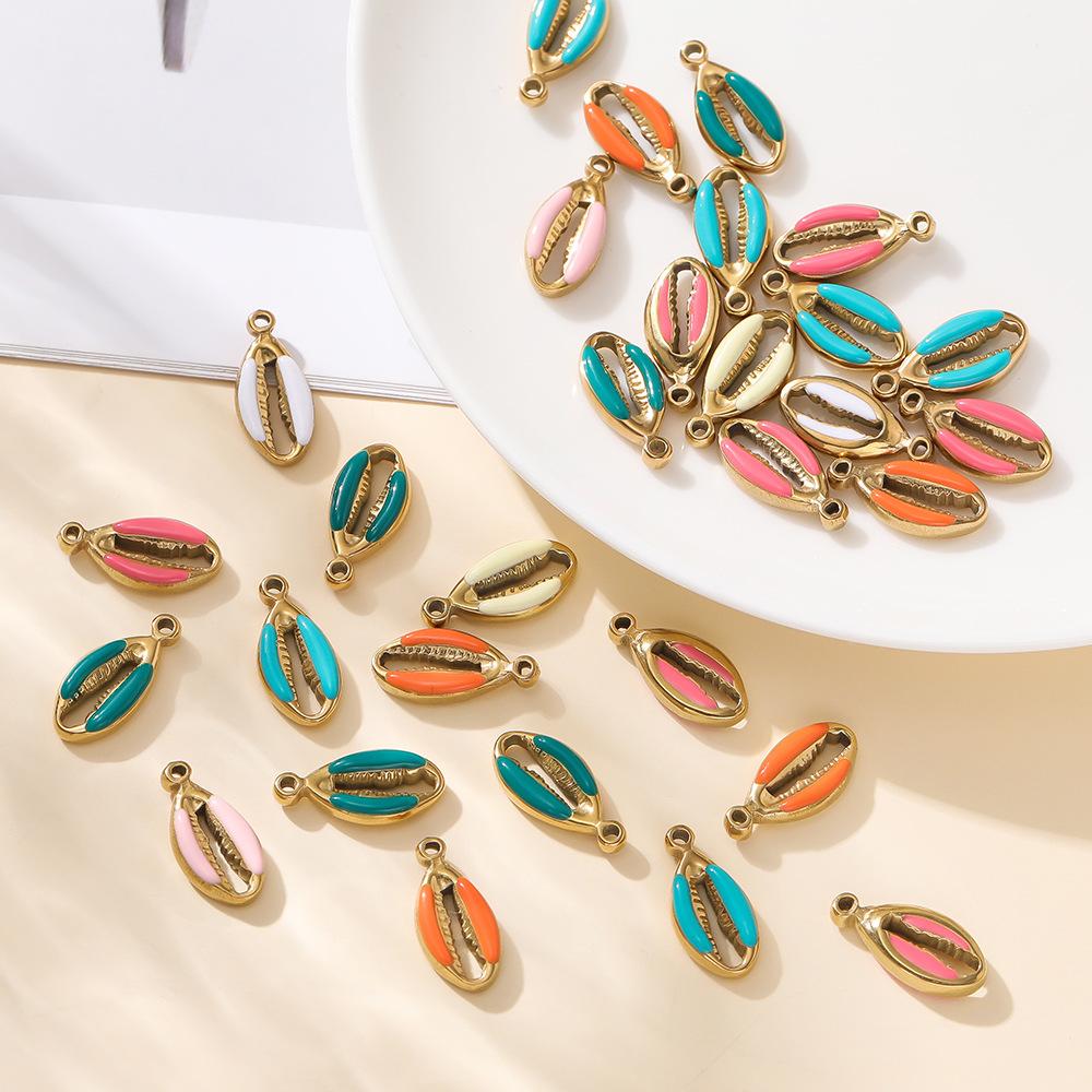 17MM Stainless Steel Shell Oil Drop Pendant Pendant DIY Earrings Bracelet Necklace Jewelry Accessories