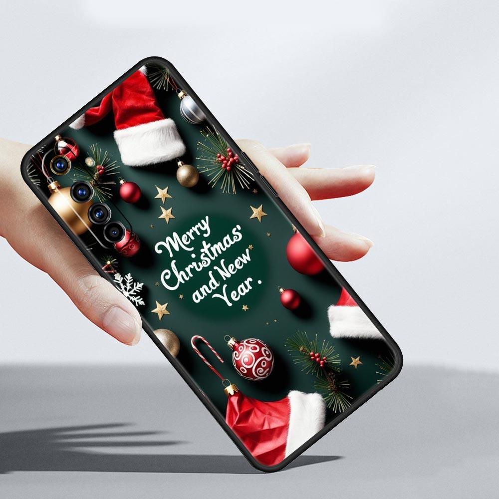 Merry Christmas Soft TPU For Realme 13 12 11 10 9 Pro Plus GT3 GT2 C21 C25 C35 C53 C55 C67 Pro 5G Phone Case Cover Fundas Capas