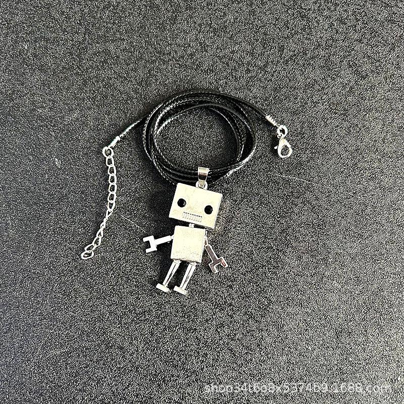 Unisex Trendy Titanium Steel Robot Necklace & Keychain Pendant - Hip Hop Style
