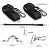 Bimini Boat Top Awning Straps Marine Webbing Straps Adjustable with Loops Stainless Steel Snap Hooks Corrosion Resistant 3