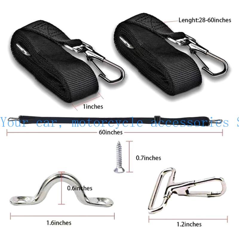 Bimini Boat Top Awning Straps Marine Webbing Straps Adjustable with Loops Stainless Steel Snap Hooks Corrosion Resistant 3