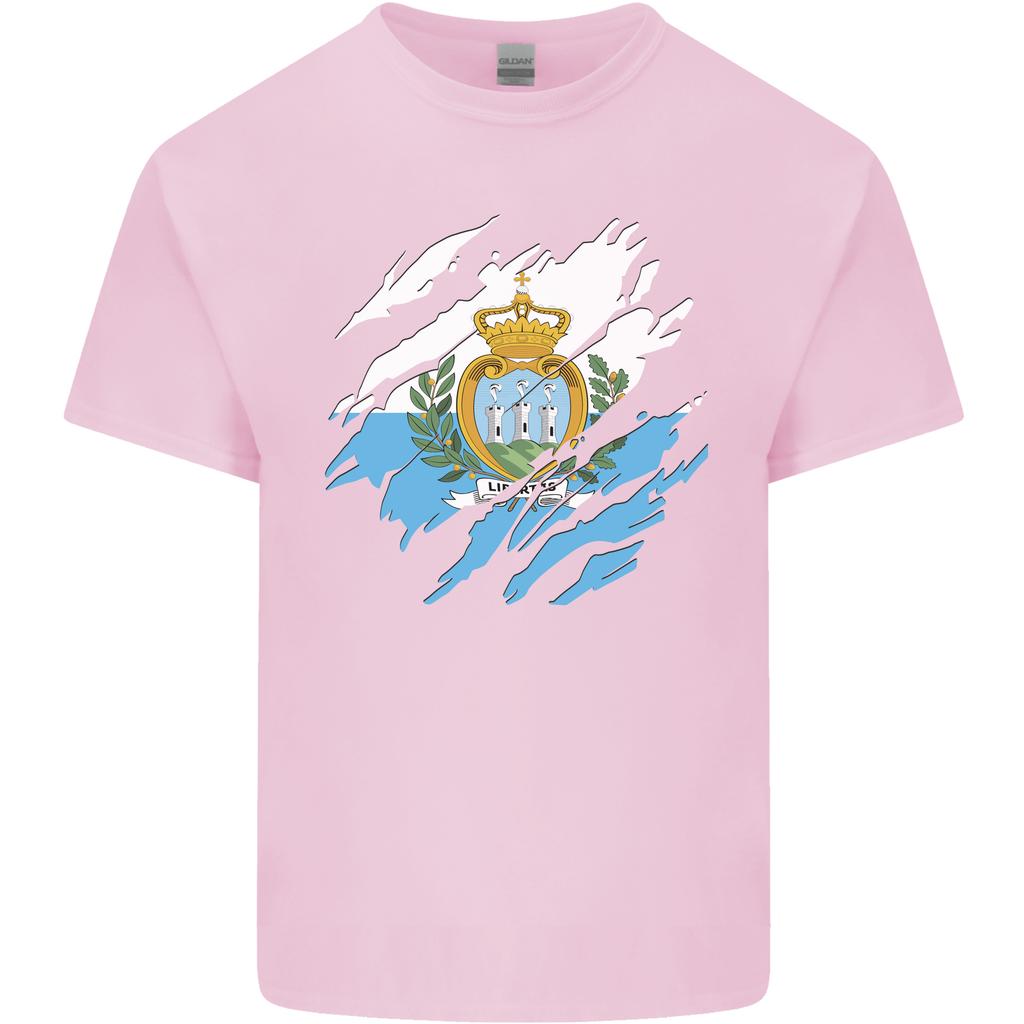 Torn San Marino Flag Sammarinese Day Football Unisexs Light Cotton TShirt