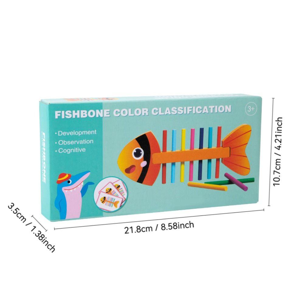 New Wooden Montessori Toys Fish Shape Color Sort Puzzle Toy Fine Training Early Education Parent-child Interactive Toy