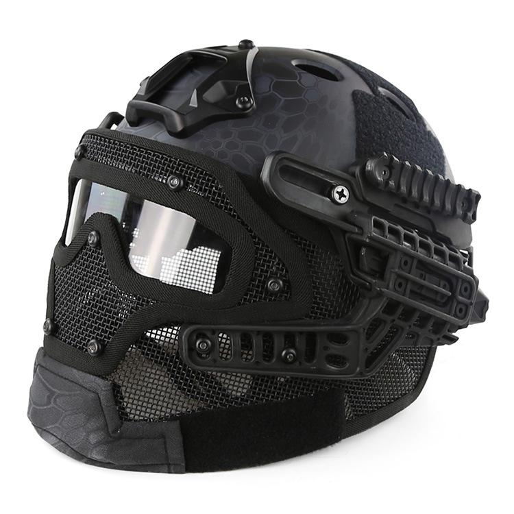 FAST PJ Helmet Mask Integrated Tactical Helmet Head-wrapped Protective Outdoor Cycling Helmet