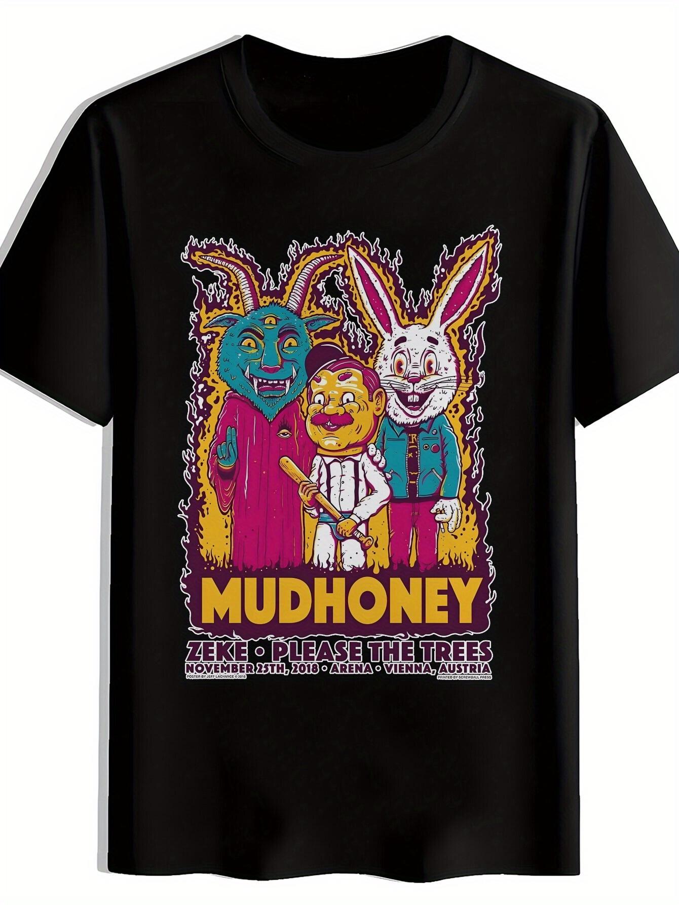 Heavy Metal Band Graphic T-shirt - Black Tee with Mudhoney XL