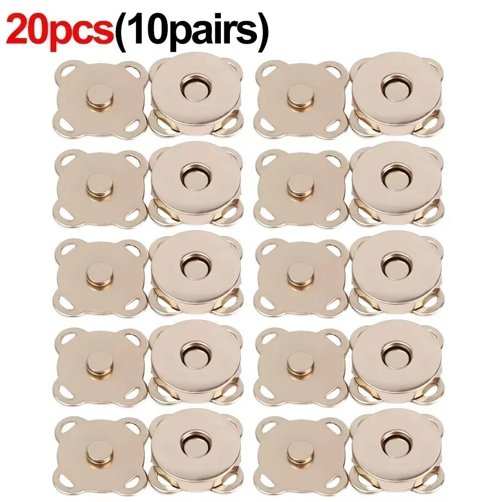 20pcs Metal Snap Magnet Button Magnetic Double Rivet Fastener Clasp Closure Buckle for Clothes Bag DIY Craft Sewing Accessories