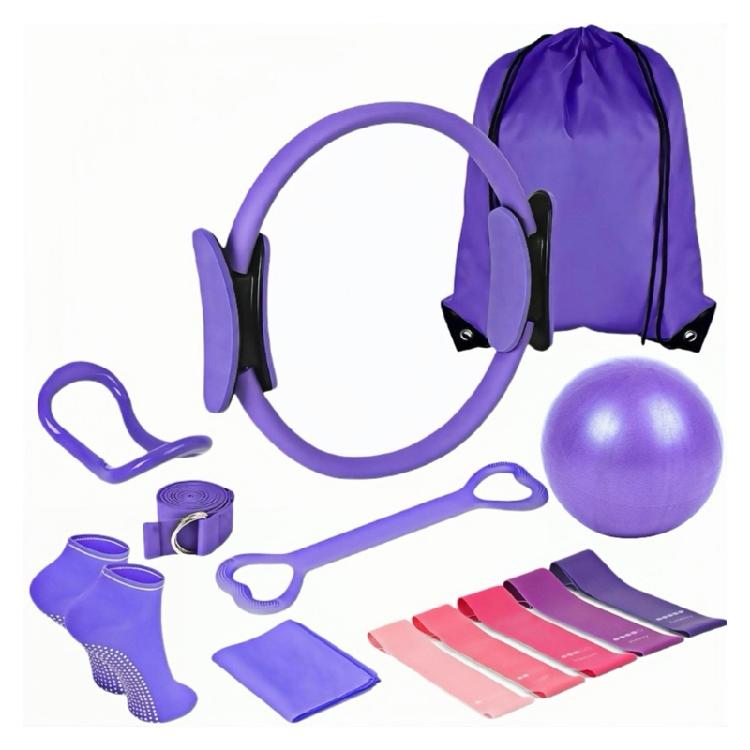 Women's Fitness Exercise Set Pilates Ball Rings and Band With Nonslip for Home Exercise And Flexibility