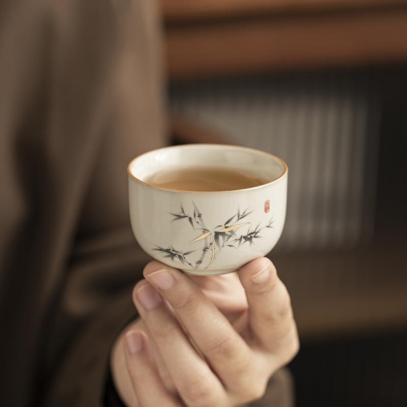 

Чашка для чая из печи Жу, легкая роскошь, раскрытие может поднять чайный сервиз Кунг-фу, высококлассная чашка для чая, одинарная чашка, чайная чашка, маленькая чашка, чашка для питья чая