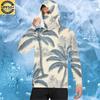 Men's Casual Hawaiian Print Hooded Long Sleeve Sun Protection Shirt Lightweight Breathable UV Protective Top for Outdoor Activities