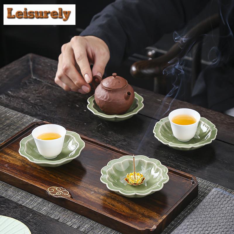 Four Seasons Flower Plate Incense Holder Handmade Mist Smoking Steamers Incense Burners Meditation Censer Buddhism Craft Gift