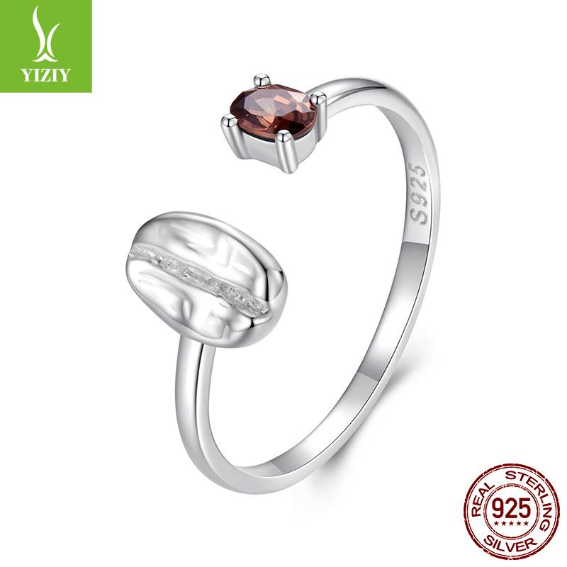 Coffee Bean Set S925 Sterling Silver Coffee Lovers Jewelry Earrings Light Luxury Premium Sense