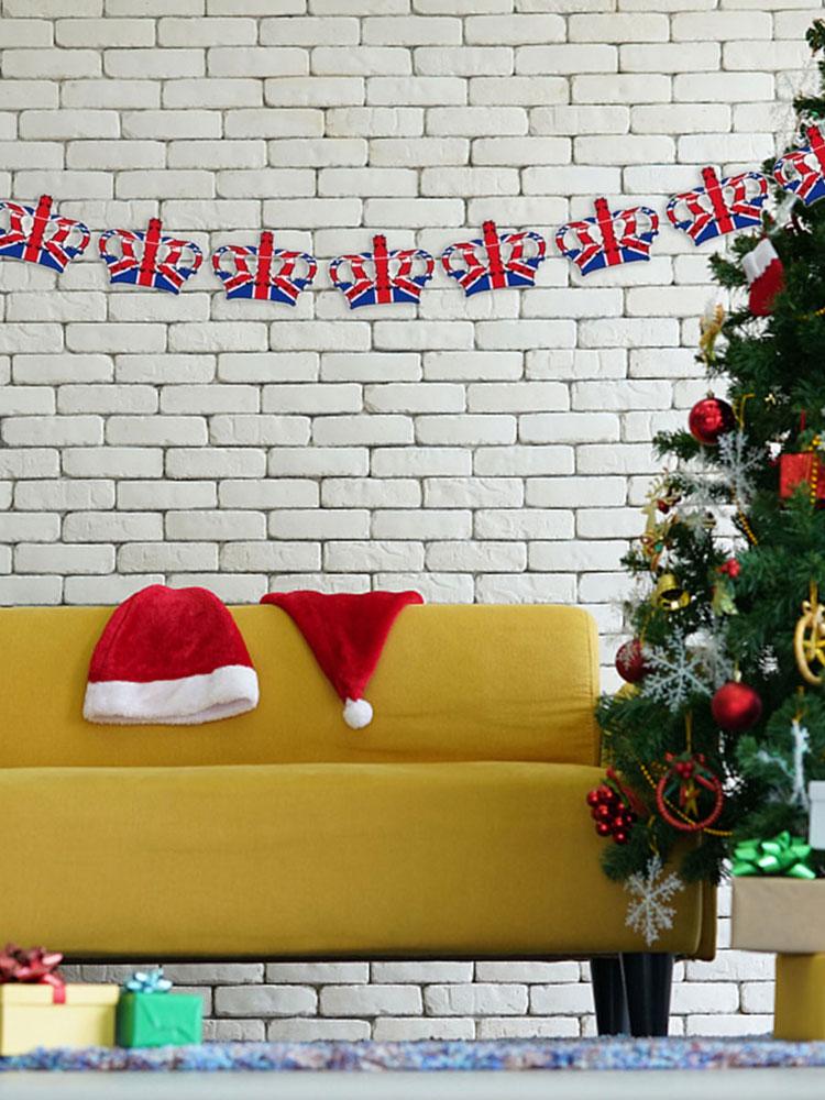 Small Mini Stick Cupcake Toppers Multi-shape King Charles Coronation Party Decorations 10ft Long for Party Hanging Decoration