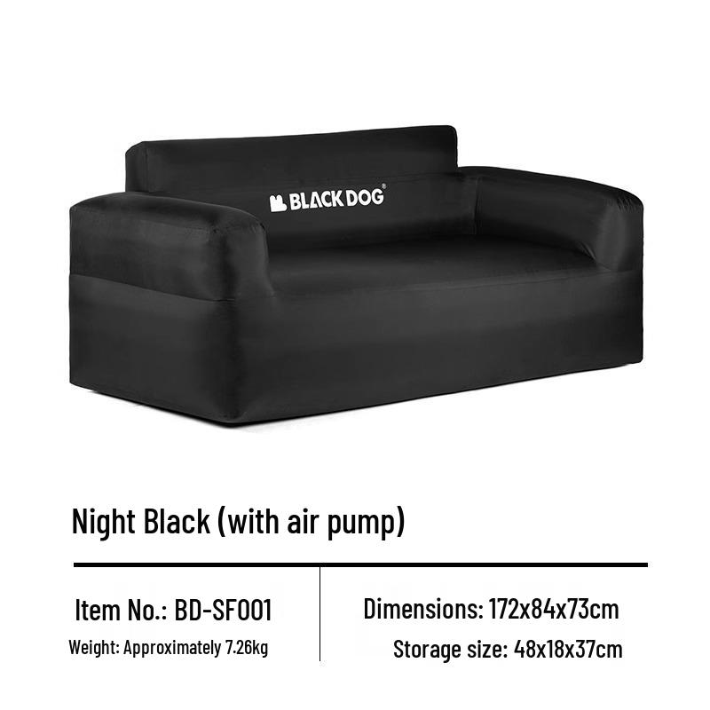 

Black Dog Inflatable Sofa Double Camping Mattress - Portable Outdoor Bed for Festivals & Relaxation.
