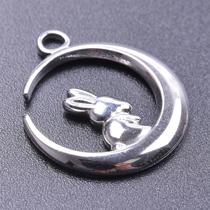 Fashion Moon Charm Pendant Metal 304 Stainless Steel Charms For Jewelry Making Supplies Wicca Components DIY Earrings Bracelets