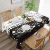 1 Stück rechteckige Tischdecke mit Musikthema aus Polyester - Perfekter Artikel für die Feiertags-Heimdekorationxzj