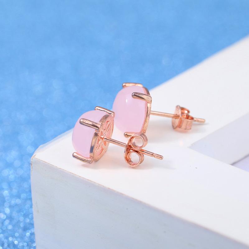 

Серебро S925 и корейская версия новых розовых кристаллов гибискуса, серьги из розового золота, женские корейские модные серебряные украшения