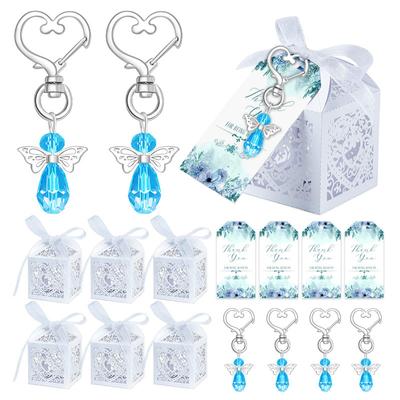 Babyparty-Geschenke für Mädchen und Jungen, Schlüsselanhänger mit Engel, Gastgeschenkboxen für Taufen, Dankesanhänger für Babyparty, Taufe, Partygeschenk