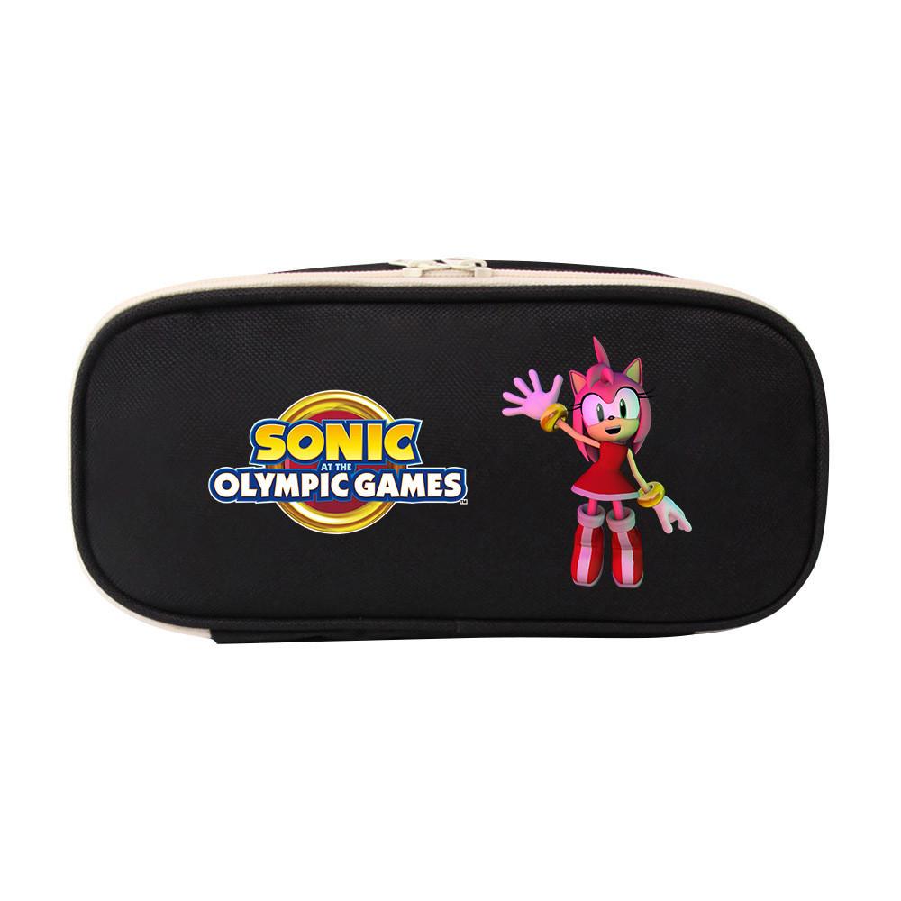 Sonic The Hedgehog Student Pencil Case Canvas Large Capacity Zipper Pen Bag For School Supplies And Teen Gift