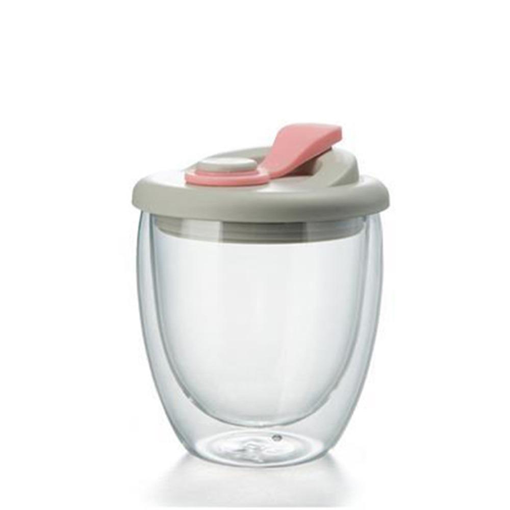 Leak-Proof Transparent Tumbler Cold/Heat Resistant Portable Water Cup Cute Glass Cup with Lid  Tea