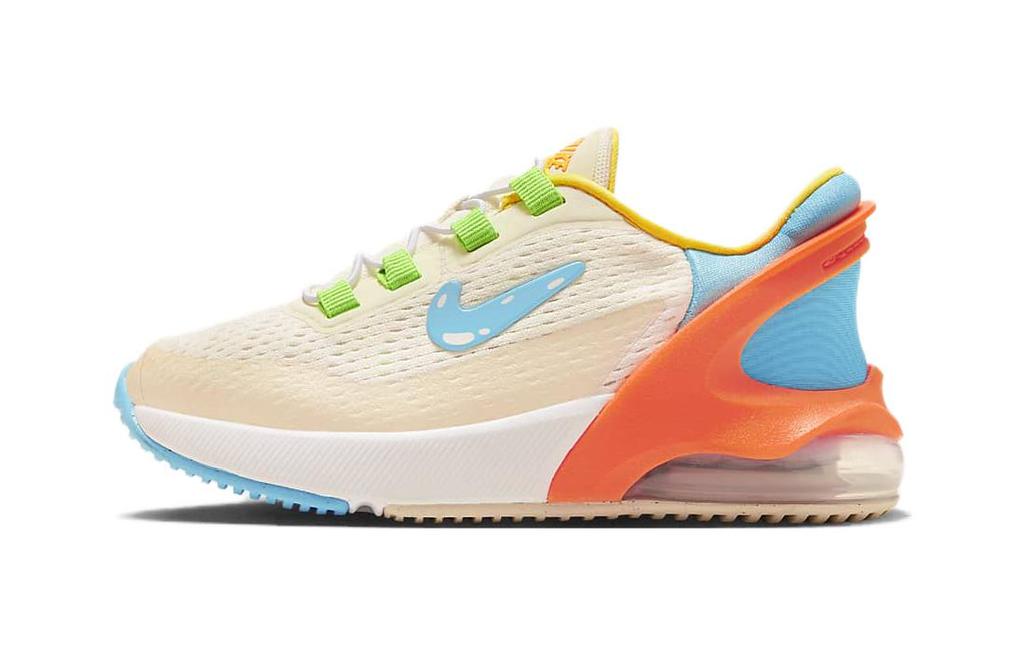 Nike Air Max 270 Cushioning, Wear Resistant Low top Kids Lifestyle Shoes White Blue Orange Kids' FN9931-141