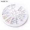 kads Ovals Water Drop 6 Shapes Design Rhinestones White Color Pearl Rhinestone Nail Art Decorations Nail Accessories Nails
