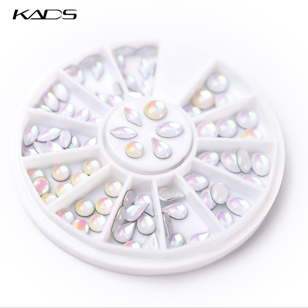 kads Ovals Water Drop 6 Shapes Design Rhinestones White Color Pearl Rhinestone Nail Art Decorations Nail Accessories Nails