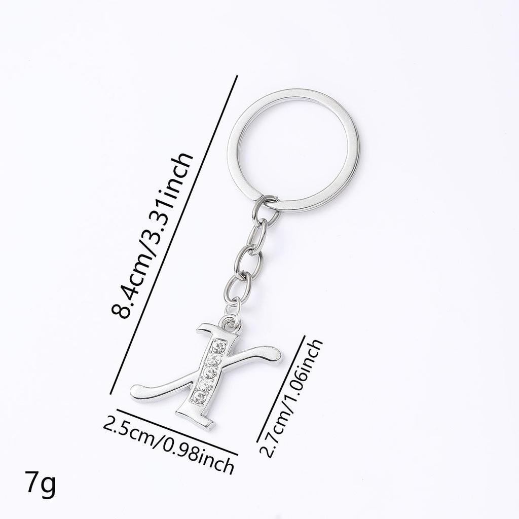 Creative Rhinestone Initials Metal Keychain – Korean Style Car Keyring Party Gift.