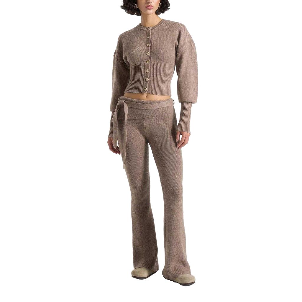 Maniere De Voir Womens/Ladies Knitted Tie Belt Fitted And Flared Leggings
