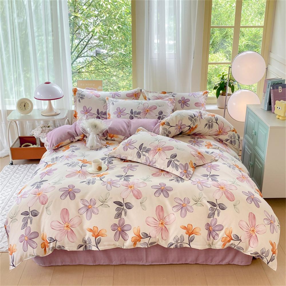 

Cartoon Fruit Duvet Cover 4pcs Bedding Set Colorful Fruits Quilt Cover Polyester Comforter Cover 1 Flat Sheet with 2 Pillowcases 150X200cm(4pcs)