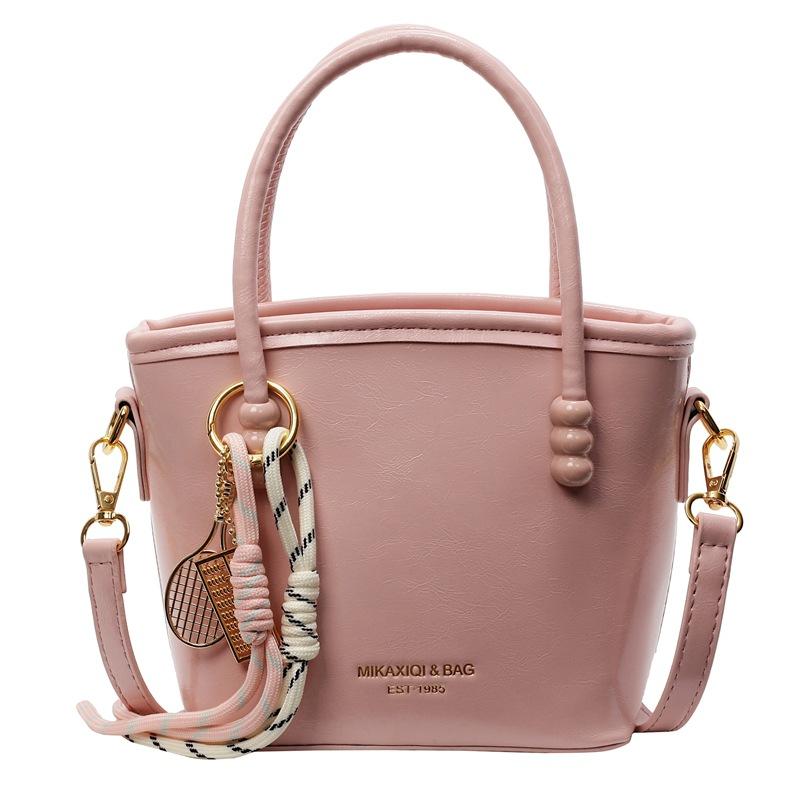 High-end Contrasting Color Portable Bucket Bag Women's New Spring and Summer Fashion Messenger Bag Commuter Small Bag