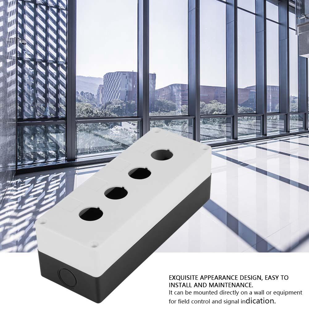 BX4 22mm Vier Löcher Drucktaster Schalter Steuerung Schutzbox Gehäuse Wasserdicht (Weiß)