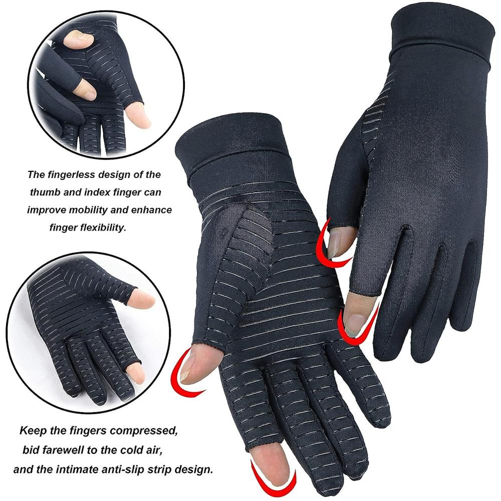 Copper Compression Arthritis Gloves Unisex Hand Pain Relief Support For Rheumatoid Osteoarthritis Carpal Tunnel