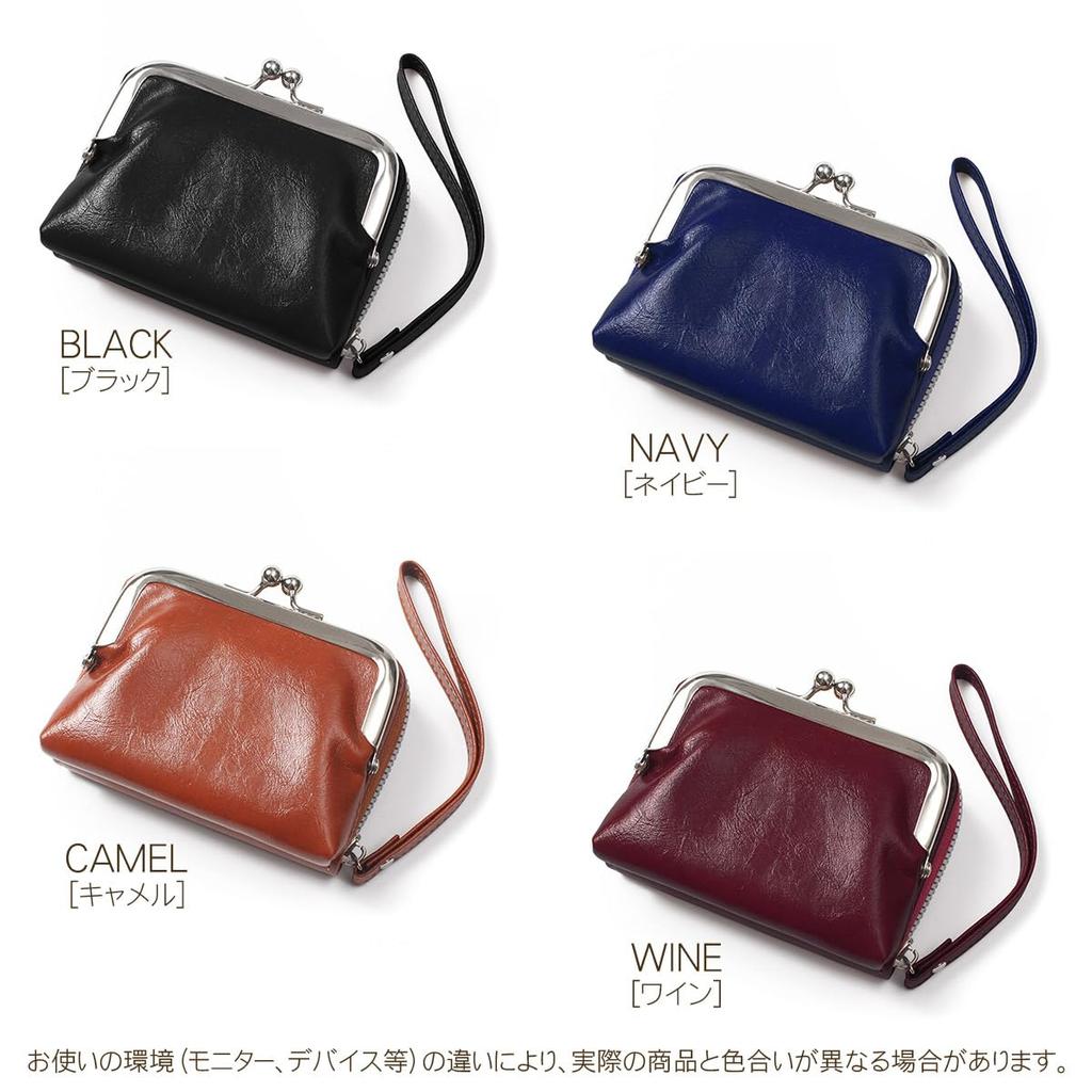 Blanc Pomme Women's Mini Wallet with Clasp, Separate Coin Purse, Stylish and Compact, Black, Bp-2019