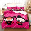 Kawaii Pucca Bedding Set Single Twin Full Queen King Size Bed Set Adult Kid Bedroom Duvetcover Sets 3D Print Anime Bed Sheet Set