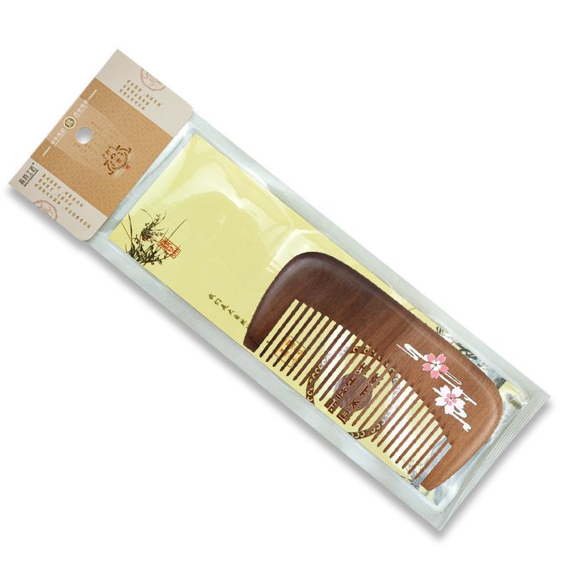 Mandarin Ducks Hand-Painted Peach Wood Hair Comb for Daily Use