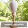 Mannequin Head Stand Wooden Base Hat Home Storage