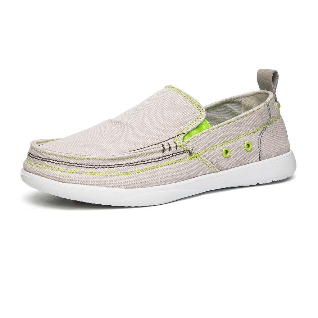 Fashion Men's Canvas Shoes Korean Style Loafers Slip-On Flat Shoes Breathable Wear-Resistant Casual Shoes Fashion Men's Shoes 2025