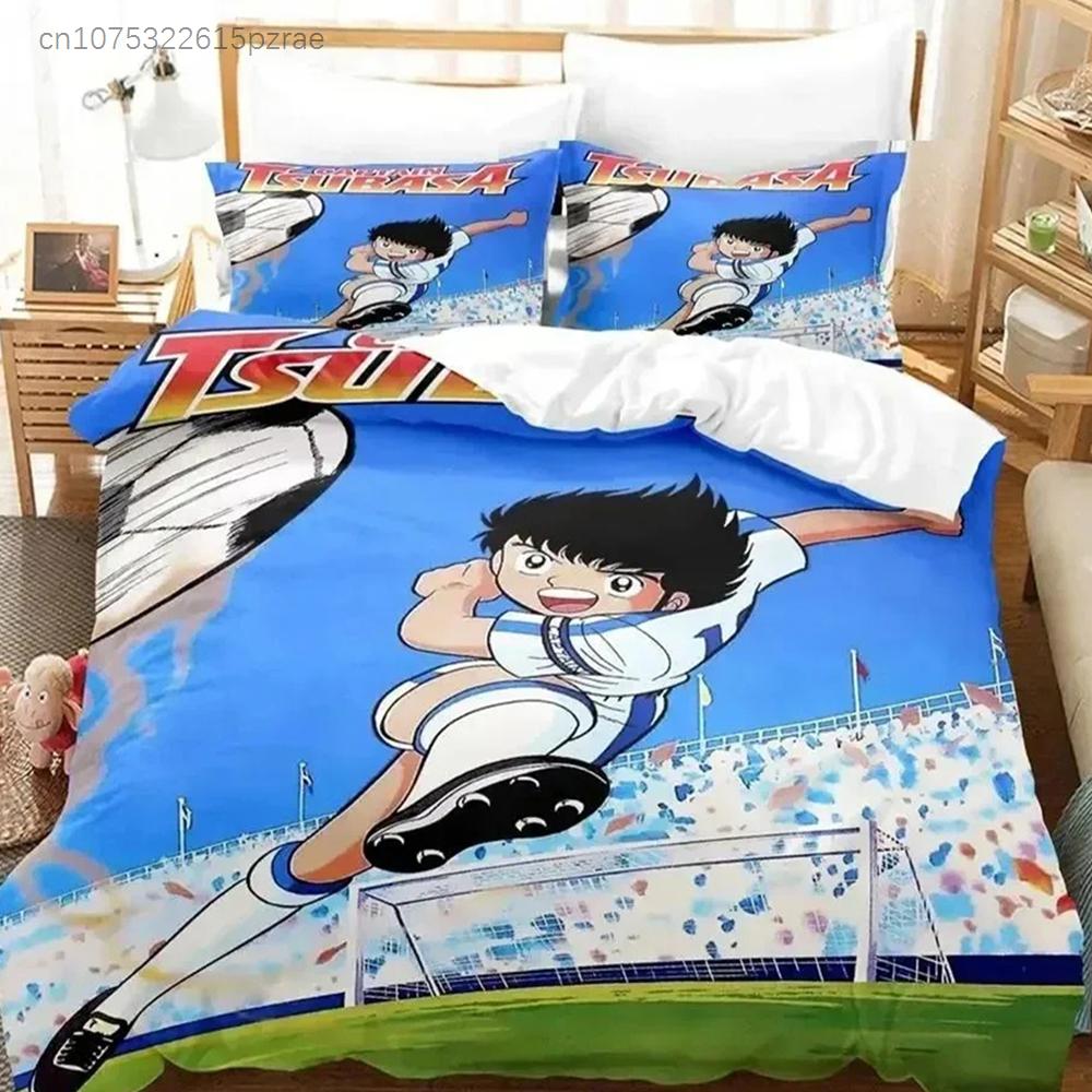 Captain Tsubasa Cartoon Bedding Sets Exquisite Bed Supplies Set Duvet Cover Bed Comforter Set Bedding Set Luxury Birthday Gift