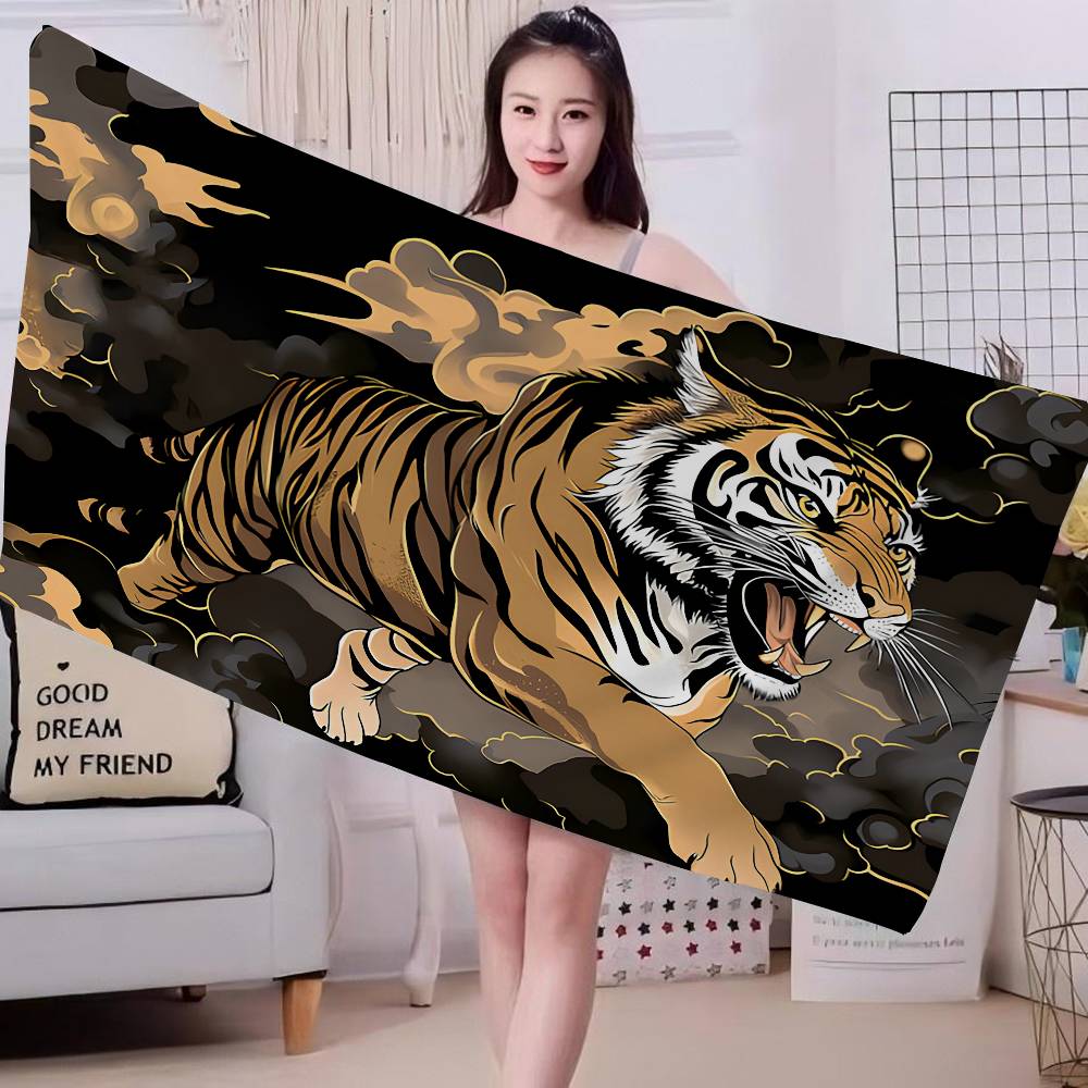 Tiger Pattern Big Microfiber Beach Towels Quick Dry Towel Sand Beach Towels Pool Towel For Travel Swim Pool Yoga