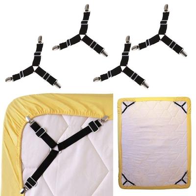 4 Pcs Triangle Bed Mattress Sheet Clips Grippers Straps Suspender Fastener Holder ADM
