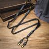 Retro Suspenders for Men Black Suspender Clip Simple Leather Suspenders  Business