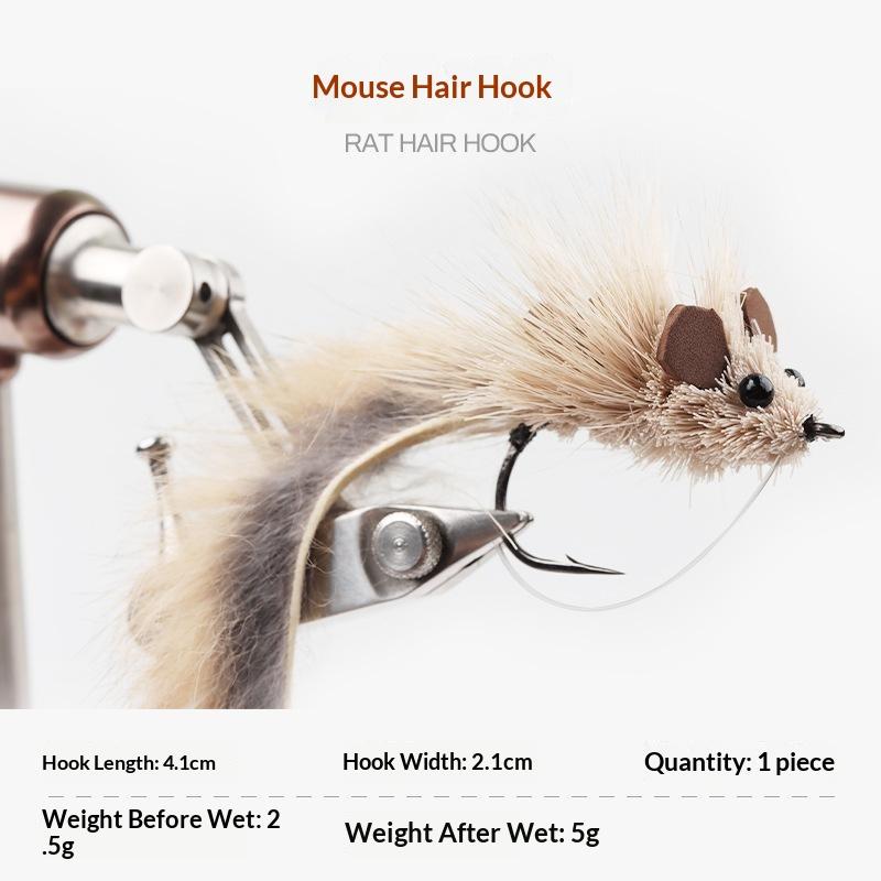 Srst jelena Myš Fly Topwater Návnada Poppers Návnada Pro Velkohlavce Štiku Rybolov