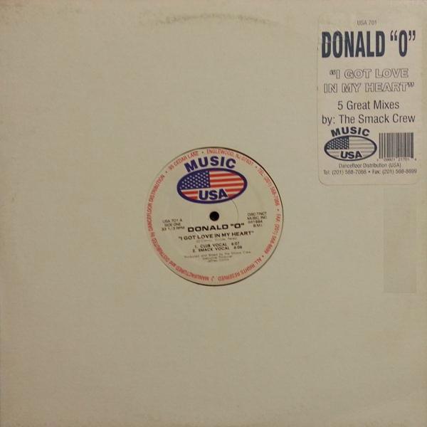 

12inch Record DONALD O - I Got Love In My Heart USA701 Music USA 1994 US Dance & Electronica Used