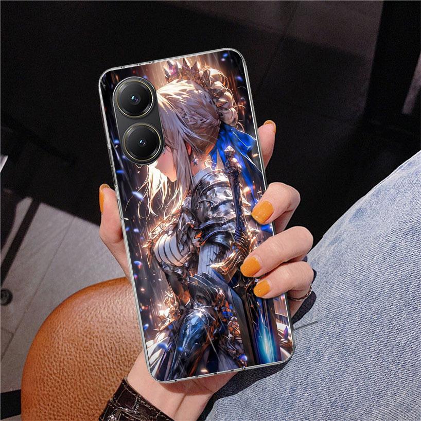 Fate Zero Stay Night Saber Phone Case For Xiaomi Poco X7 X6 X5 Pro F7 Ultra Redmi 15C 15 13C 13 12C 12 10 10A 10C 9 9A 9C 9T Cov