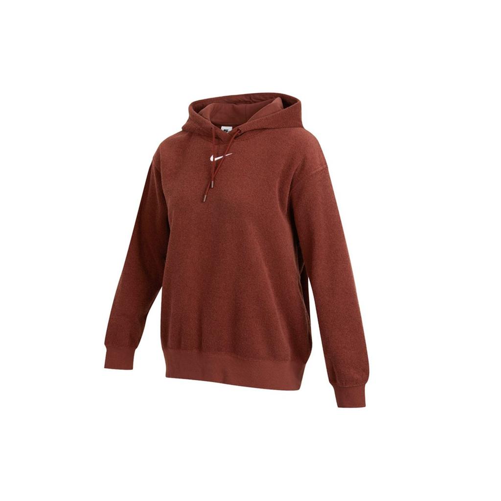 Nike Casual Logo Hooded Sweatshirt Women Tops Chestnut DD5119-273