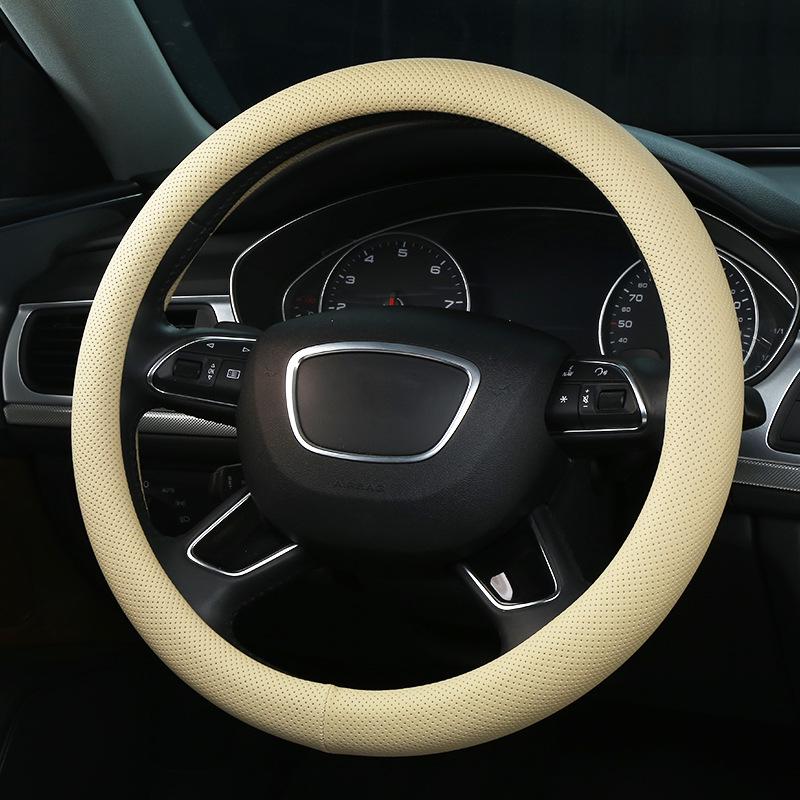 Breathable Leather Car Steering Wheel Protector Cover